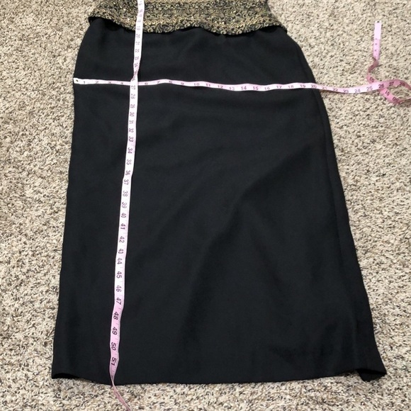 Jessica Howard Formal Dress Size 8 Black Gold Beaded Damask Scrollwork Brocade - Picture 10 of 10